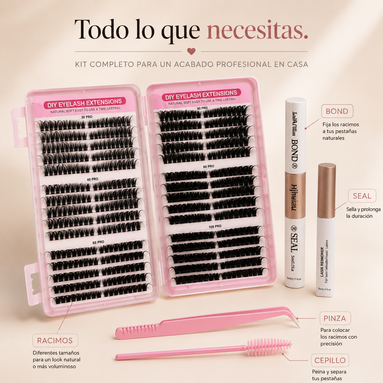 pestañas de racimo
